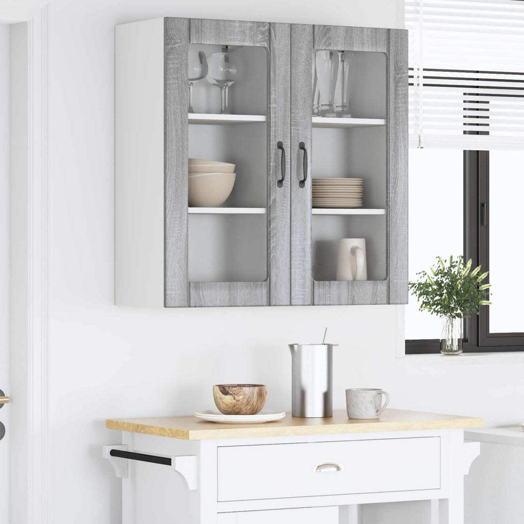 Væglågskab PORTO 2 pcs Grå Sonoma 40 x 31 x 80 cm