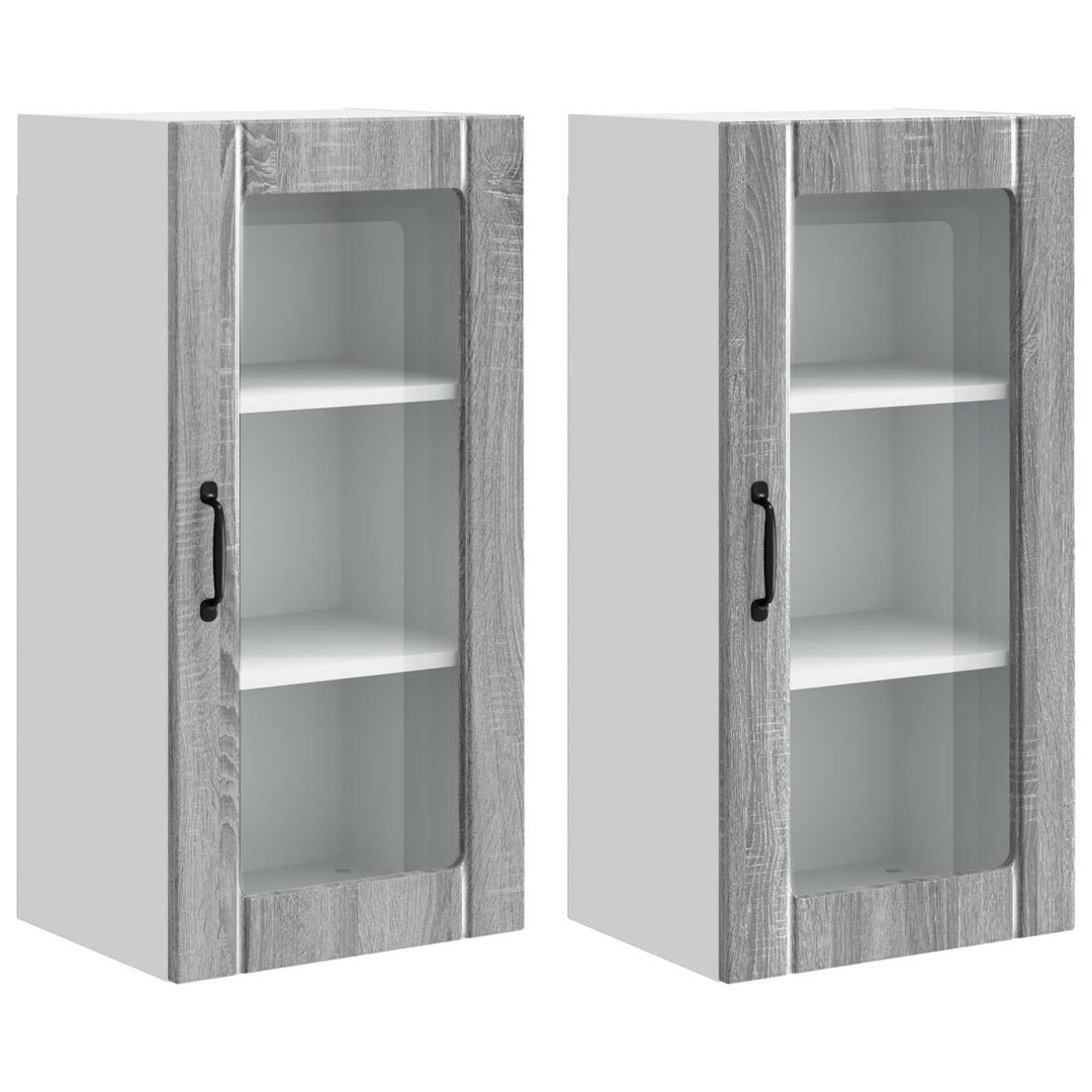 Væglågskab PORTO 2 pcs Grå Sonoma 40 x 31 x 80 cm