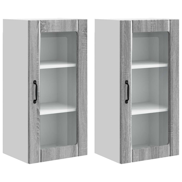 Væglågskab PORTO 2 pcs Grå Sonoma 40 x 31 x 80 cm