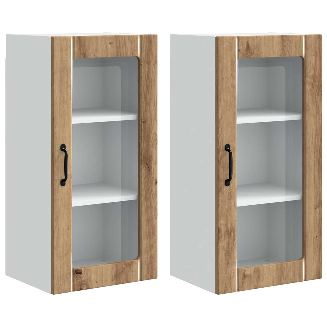 Væglågskab PORTO 2 pcs Artisan Egetræ Konstrueret træ
