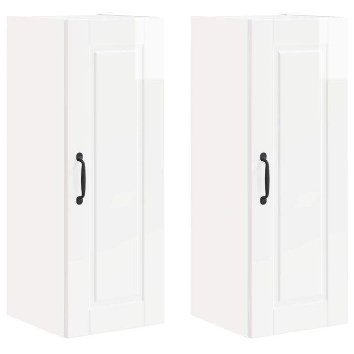 Vægskab PORTO 2 pcs Høj gloss hvid 30 x 31 x 80 cm
