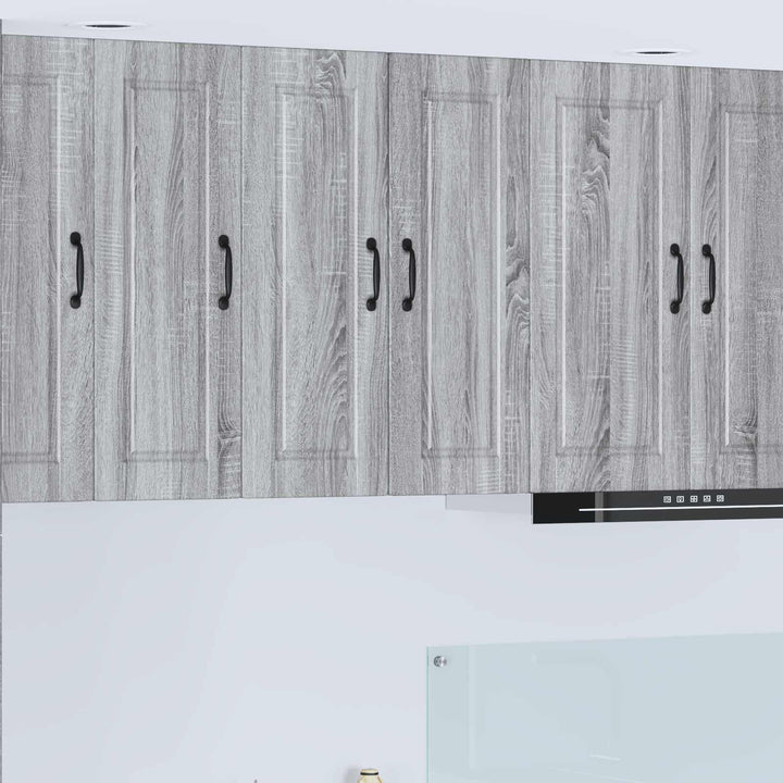 Vægskab PORTO 2 pcs Grå Sonoma 30 x 31 x 80 cm Konstrueret træ