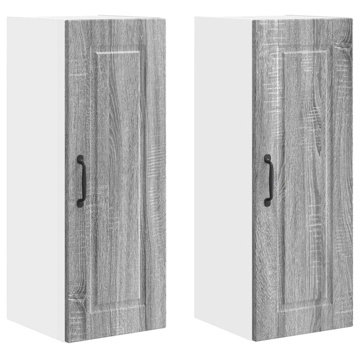 Vægskab PORTO 2 pcs Grå Sonoma 30 x 31 x 80 cm Konstrueret træ