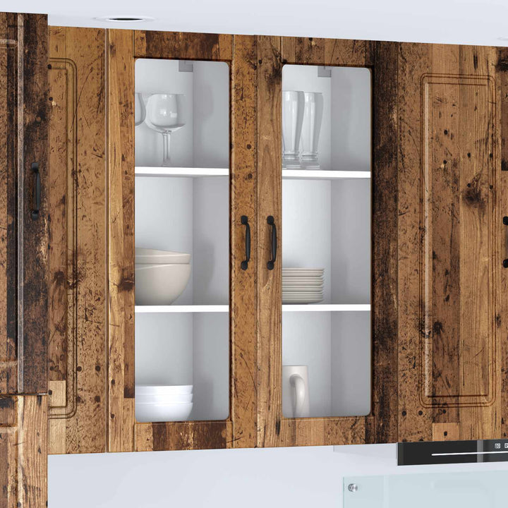 Væglågskab PORTO Gammelt træ 80 x 31 x 100 cm Konstrueret træ