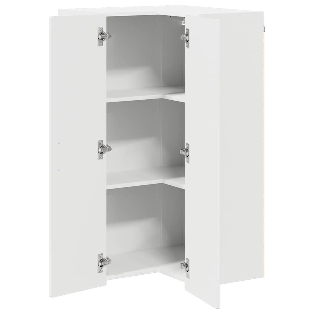 Væg hjørneskab PORTO Høj gloss hvid 57 x 57 x 100 cm