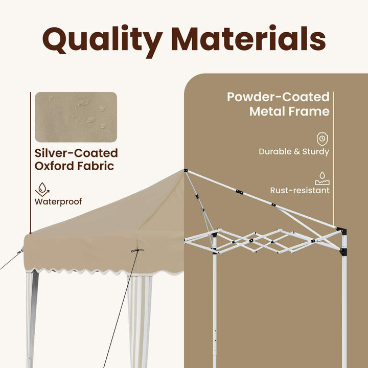 Pop-up Festtelt 195 x 195 x 245 cm Cremefarvet Oxford stof