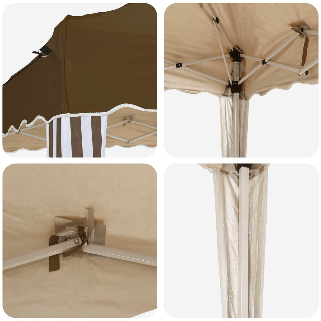 Pop-up Festtelt Gråbrun 195 x 195 x 245 cm Oxford stof