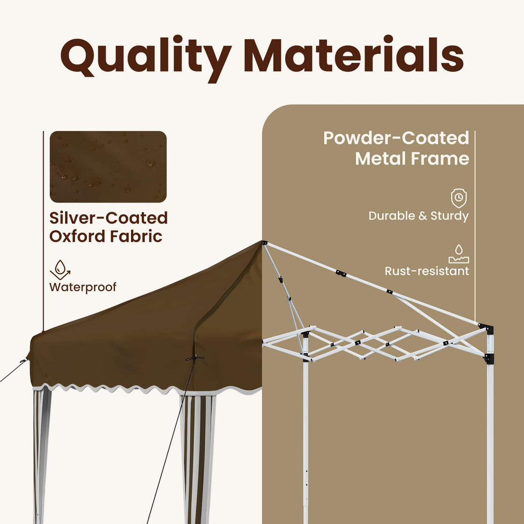 Pop-up Festtelt 195 x 195 x 245 cm Gråbrun Oxford stof