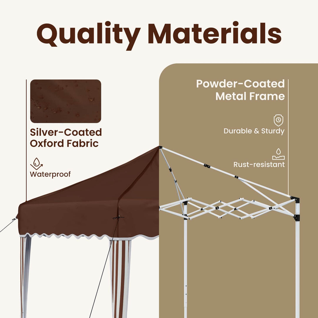 Pop-up Festtelt 195 x 195 x 245 cm Brun Oxford stof