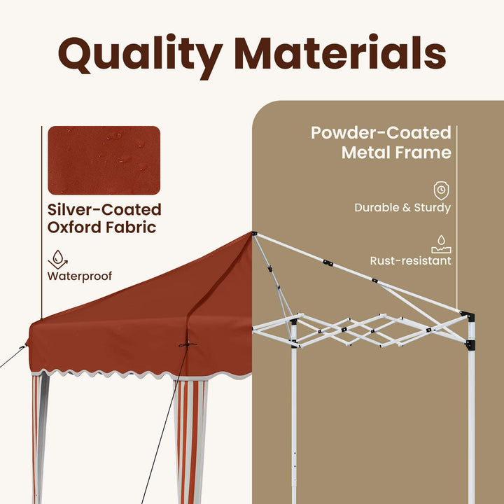 Pop-up Festtelt 195 x 195 x 245 cm Terrakotta Oxford stof