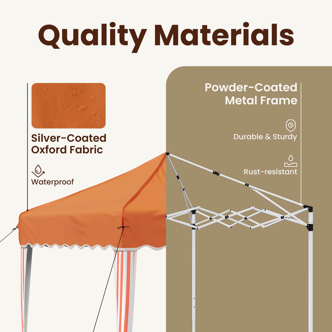 Pop-up Festtelt 195 x 195 x 245 cm Orange Oxford stof