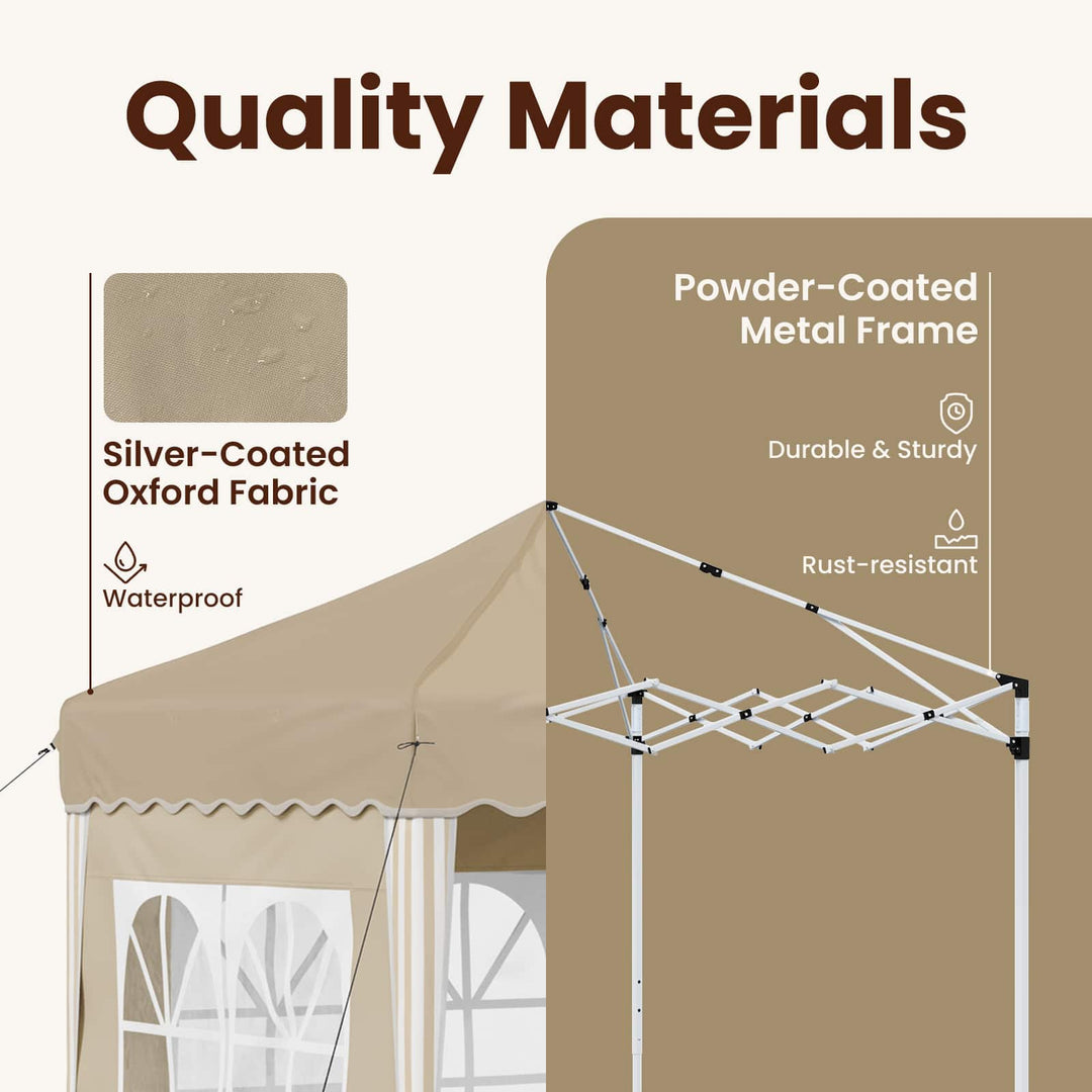 Pop-up Festtelt 195 x 195 x 245 cm Cremefarvet Oxford stof