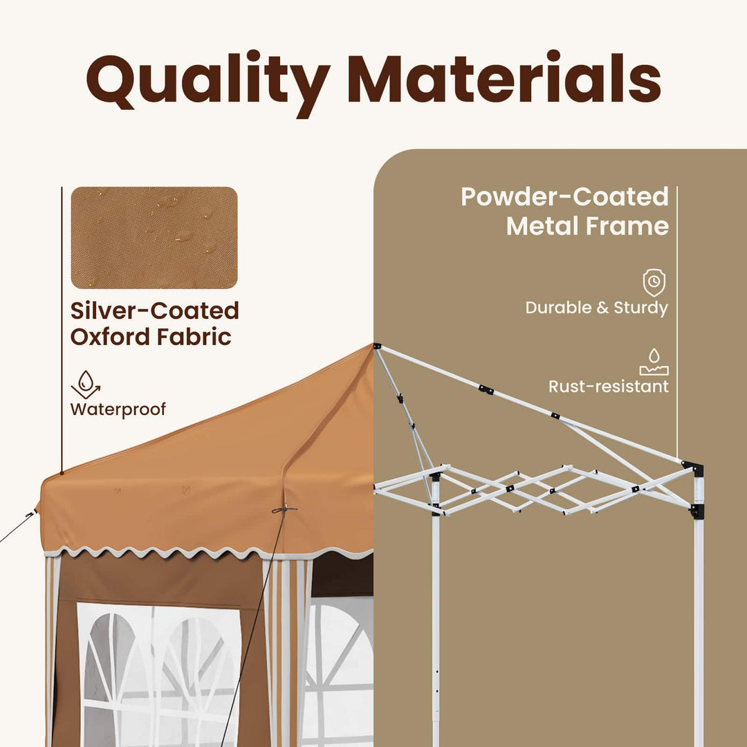 Pop-up Festtelt 195 x 195 x 245 cm Beige Oxford stof