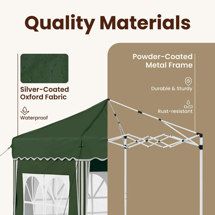 Pop-up Festtelt 195 x 195 x 245 cm Grøn Oxford stof