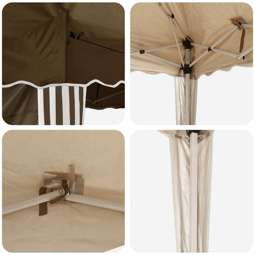 Pop-up Festtelt 195 x 195 x 245 cm Gråbrun Oxford stof