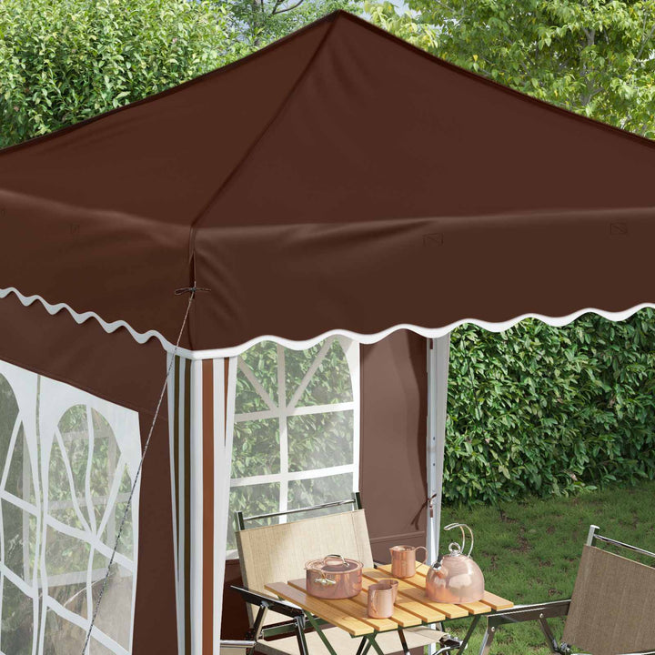 Pop-up Festtelt 195 x 195 x 245 cm Brun Oxford stof