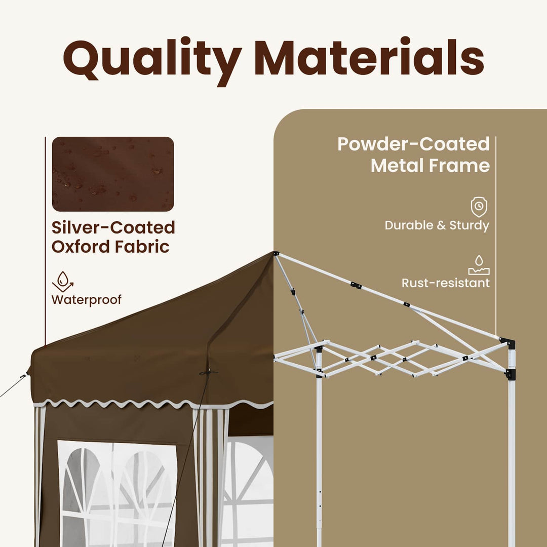 Pop-up Festtelt 195 x 195 x 245 cm Brun Oxford stof