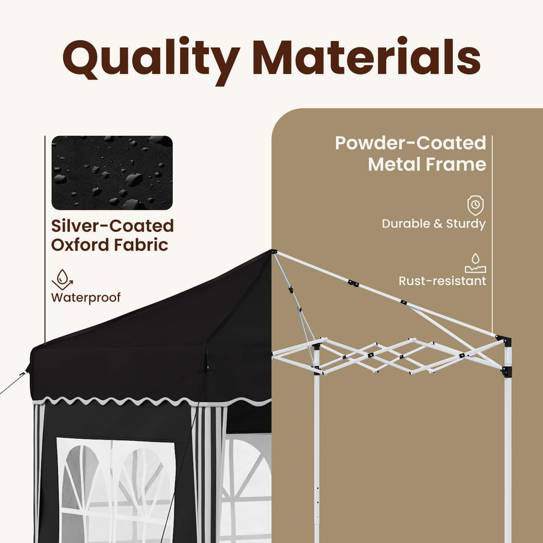 Pop-up Festtelt 195 x 195 x 245 cm Sort Oxford stof