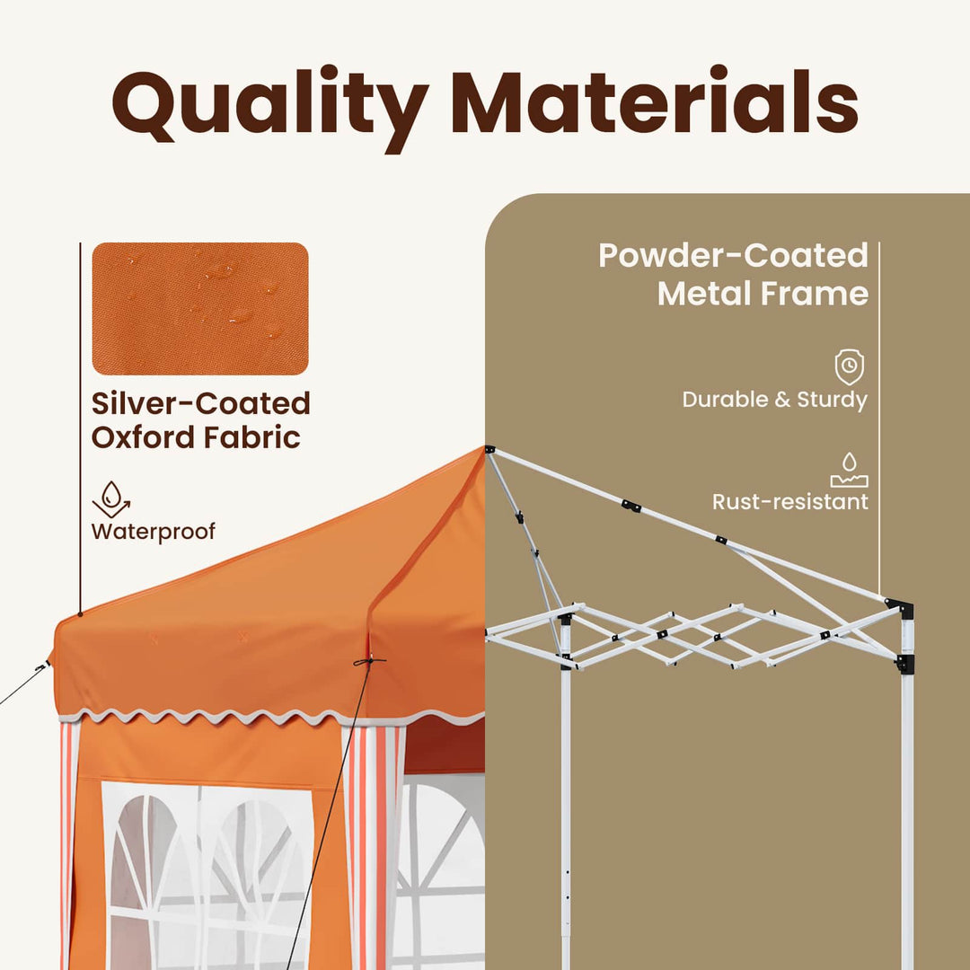 Pop-up Festtelt 195 x 195 x 245 cm Orange Oxford stof