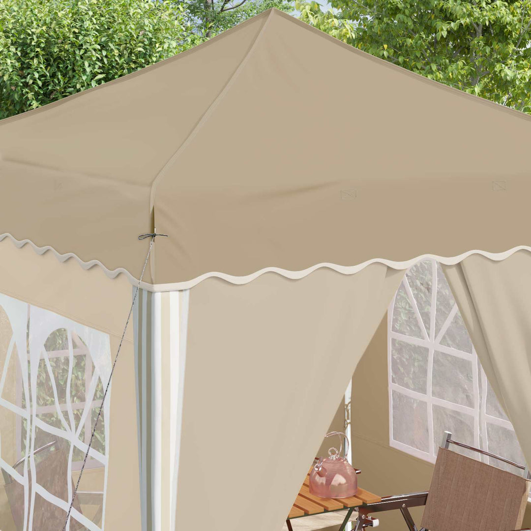 Pop-up Festtelt 195 x 195 x 245 cm Cremefarvet Oxford stof
