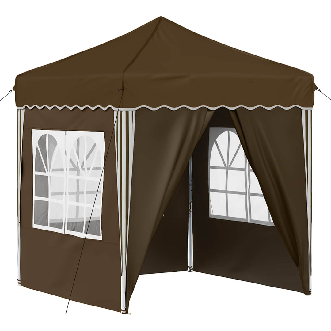 Pop-up Festtelt 195 x 195 x 245 cm Gråbrun Oxford stof