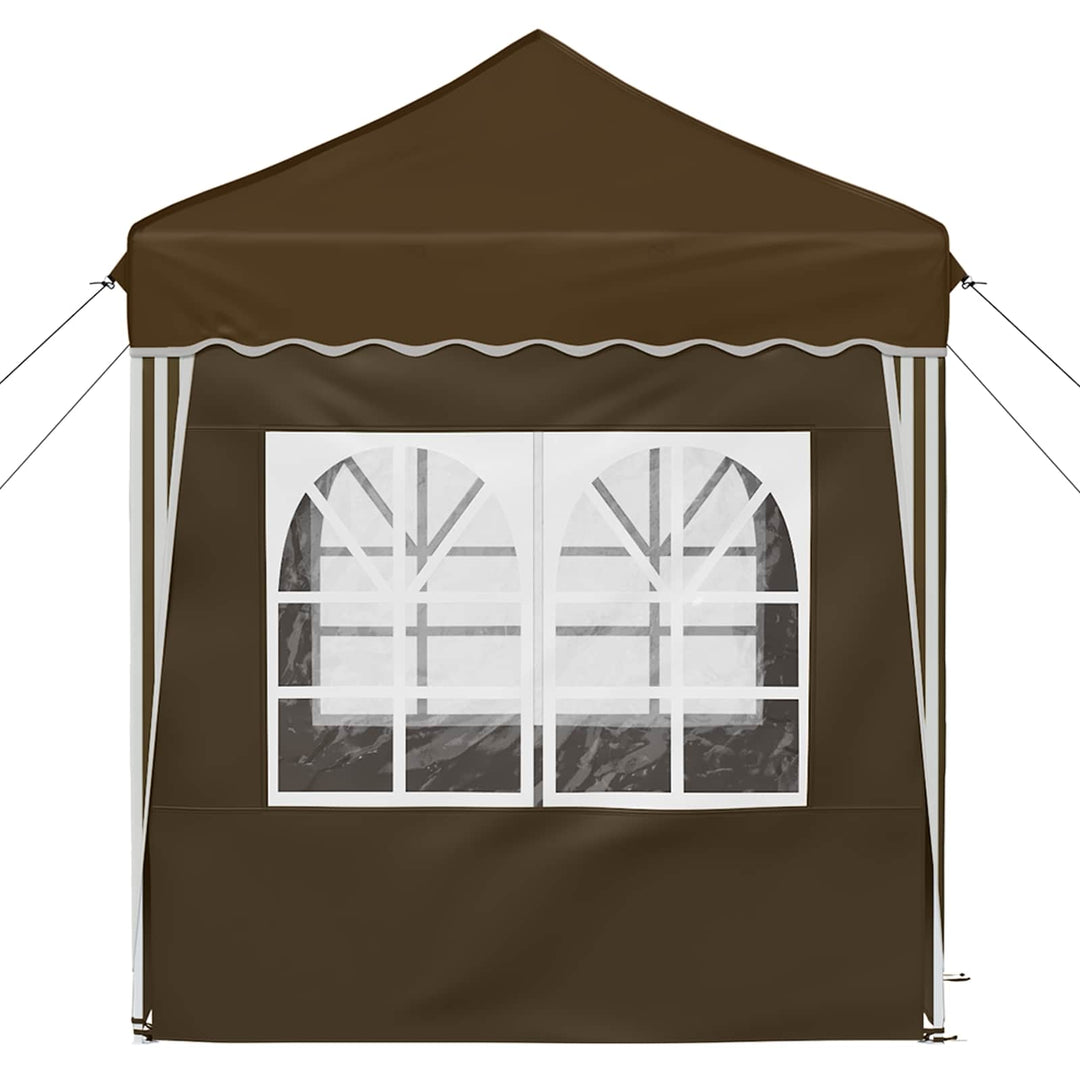 Pop-up Festtelt 195 x 195 x 245 cm Gråbrun Oxford stof