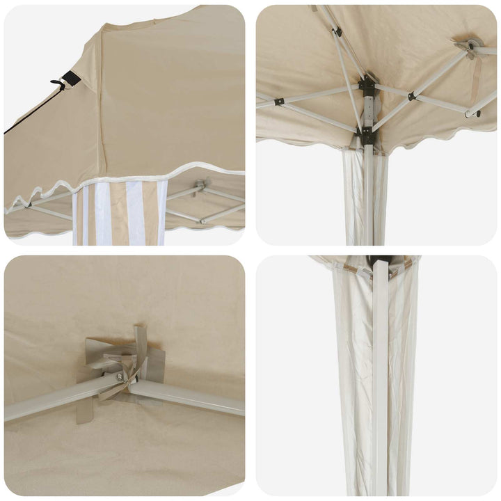 Pop-up Festtelt 288 x 288 x 245 cm Cremefarvet Oxford stof