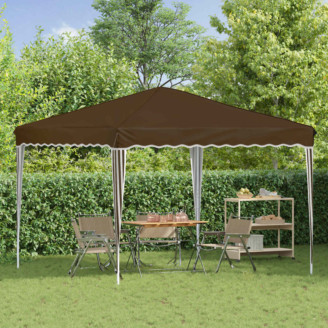 Pop-up Festtelt 288 x 288 x 245 cm Gråbrun Oxford stof