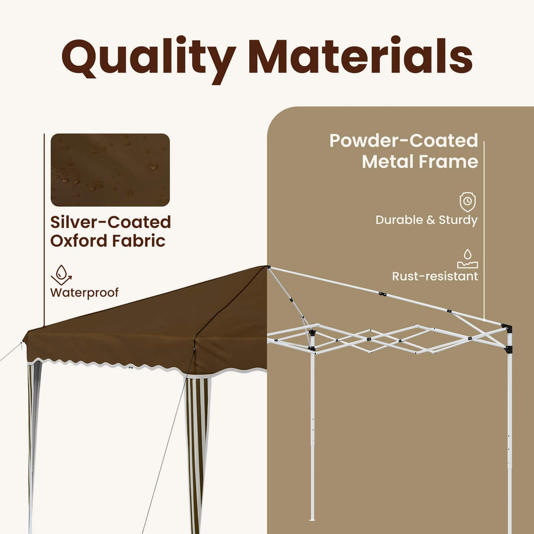 Pop-up Festtelt 288 x 288 x 245 cm Gråbrun Oxford stof