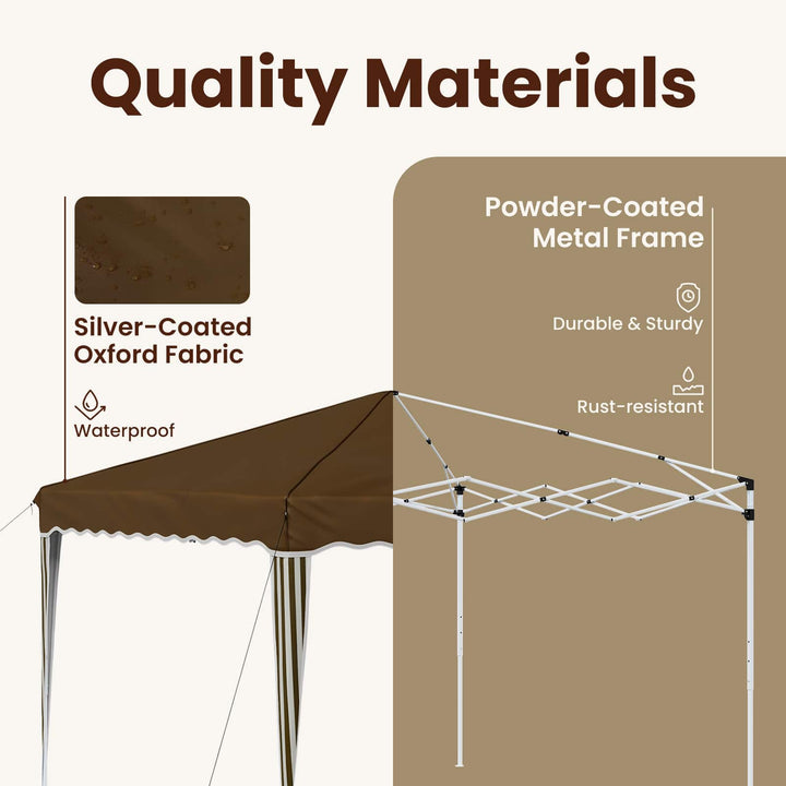 Pop-up Festtelt 288 x 288 x 245 cm Gråbrun Oxford stof