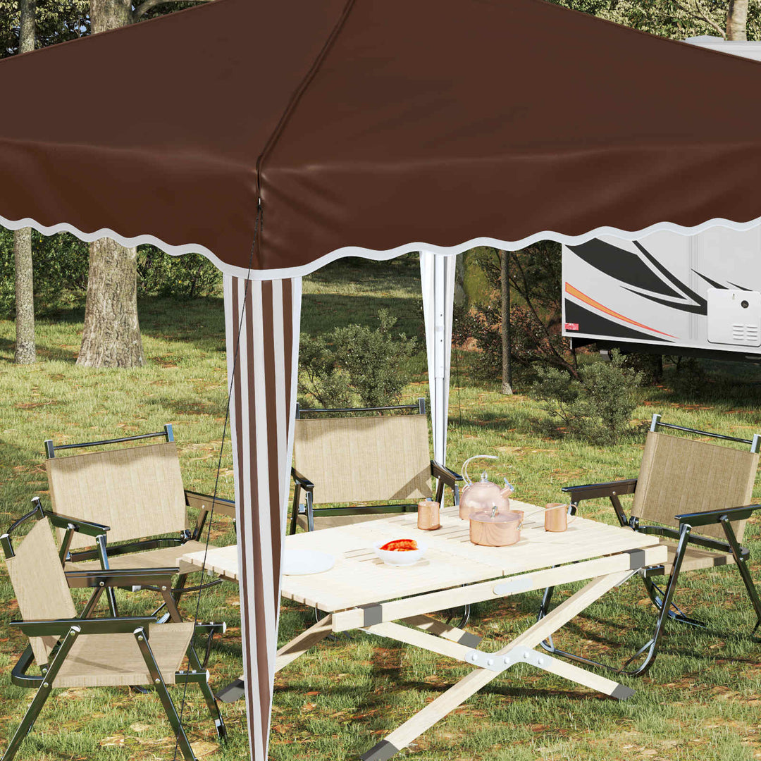 Pop-up Festtelt 288 x 288 x 245 cm Brun Oxford stof