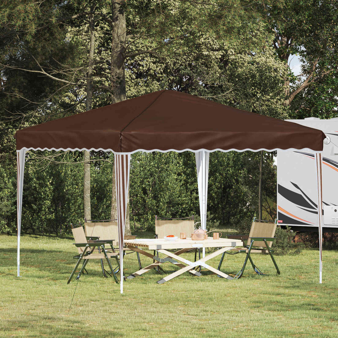 Pop-up Festtelt 288 x 288 x 245 cm Brun Oxford stof