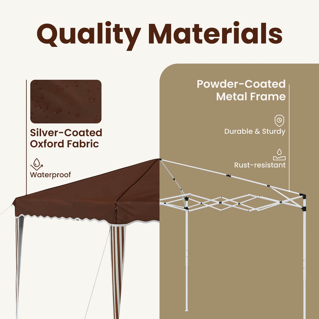 Pop-up Festtelt 288 x 288 x 245 cm Brun Oxford stof