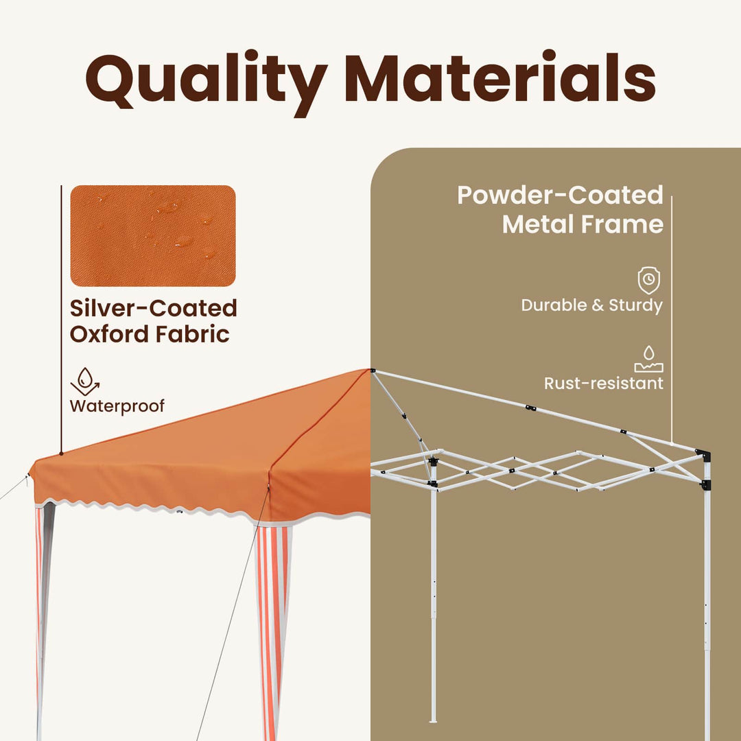 Pop-up Festtelt 288 x 288 x 245 cm Orange Oxford stof