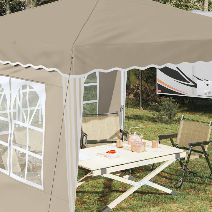 Pop-up Festtelt 288 x 288 x 245 cm Cremefarvet Oxford stof