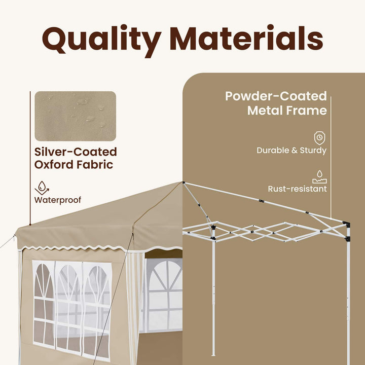 Pop-up Festtelt 288 x 288 x 245 cm Cremefarvet Oxford stof