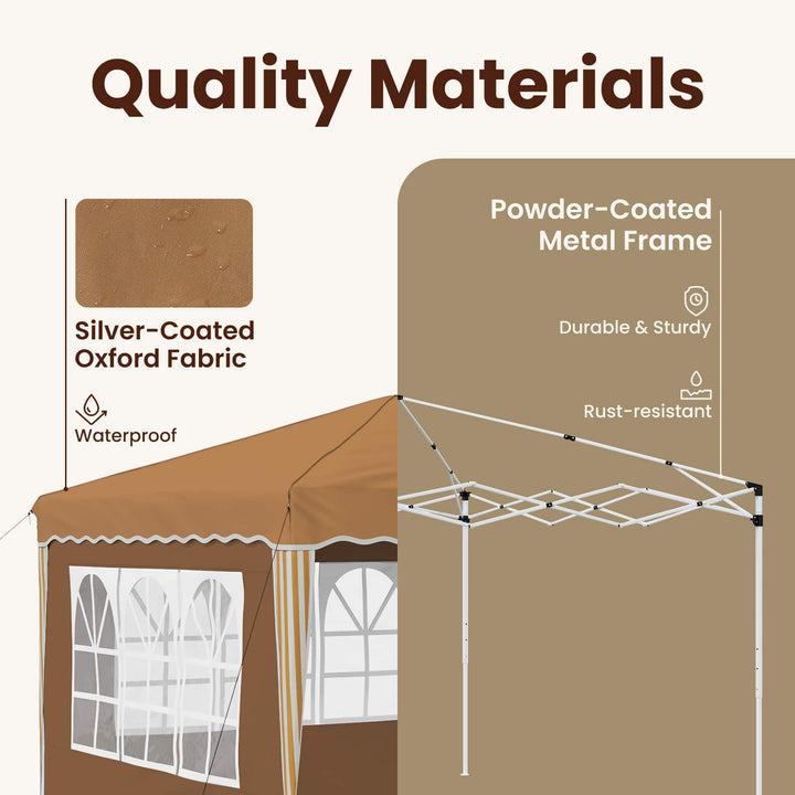 Pop-up Festtelt 288 x 288 x 245 cm Beige Oxford stof