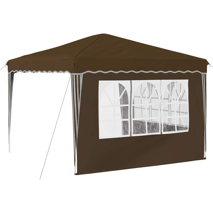 Pop-up Festtelt 288 x 288 x 245 cm Gråbrun Oxford stof