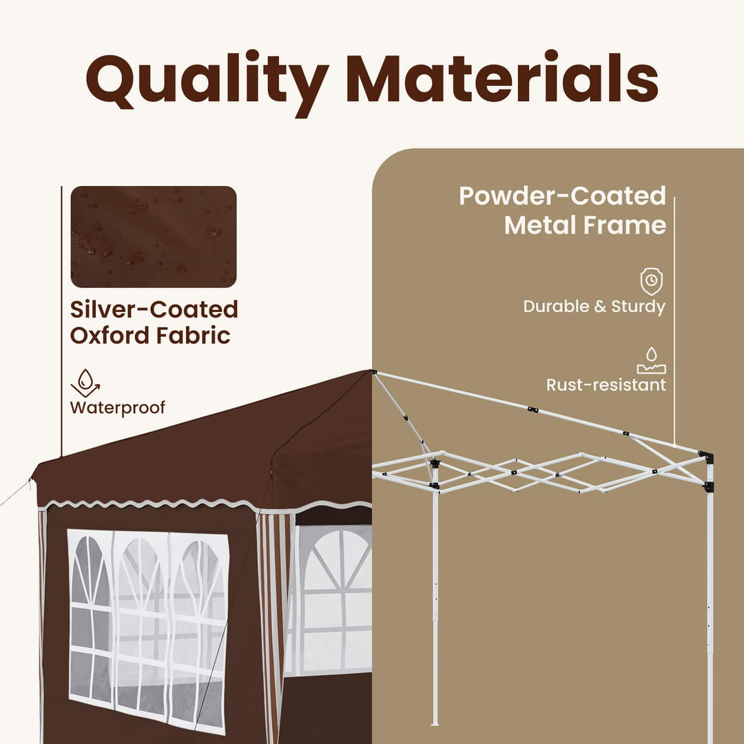 Pop-up Festtelt 288 x 288 x 245 cm Brun Oxford stof