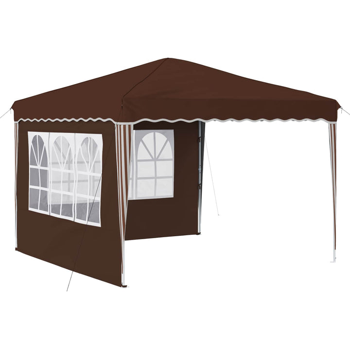 Pop-up Festtelt 288 x 288 x 245 cm Brun Oxford stof
