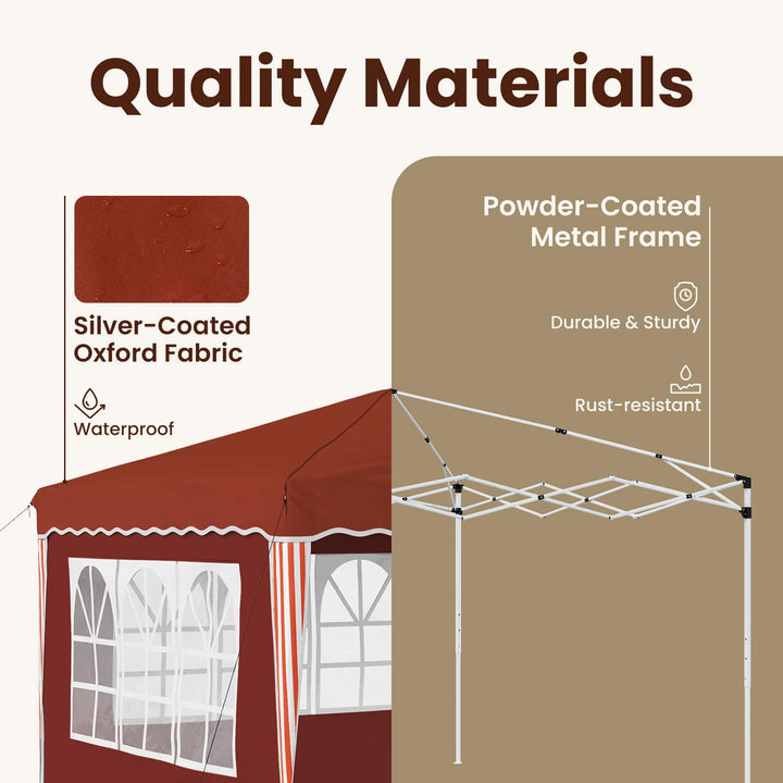 Pop-up Festtelt 288 x 288 x 245 cm Terrakotta Oxford stof