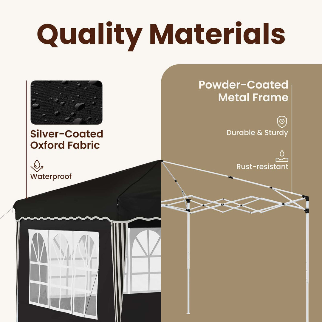 Pop-up Festtelt 288 x 288 x 245 cm Sort Oxford stof