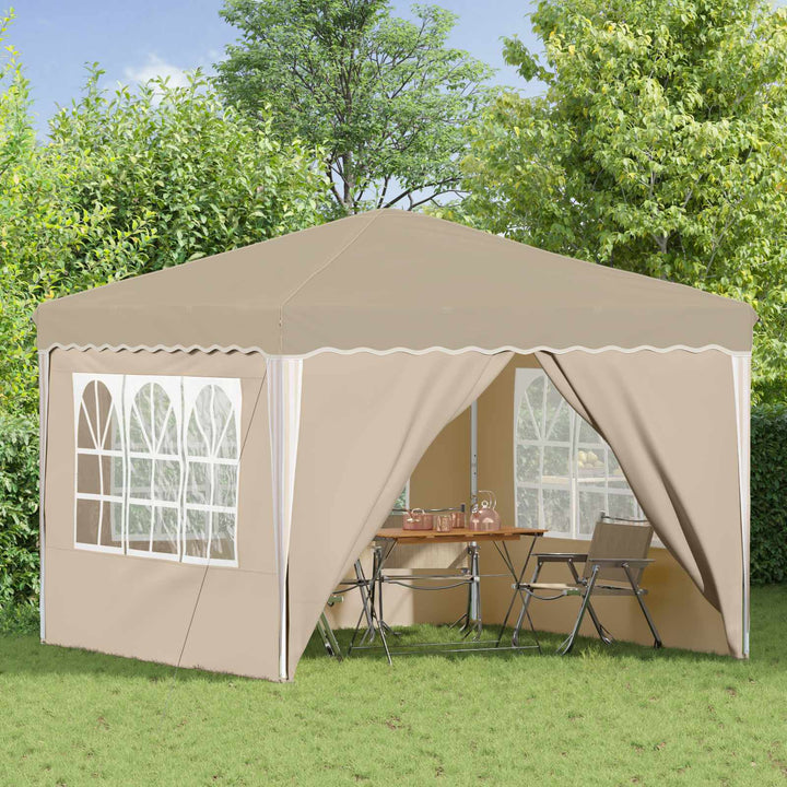 Pop-up Festtelt 288 x 288 x 245 cm Cremefarvet Oxford stof
