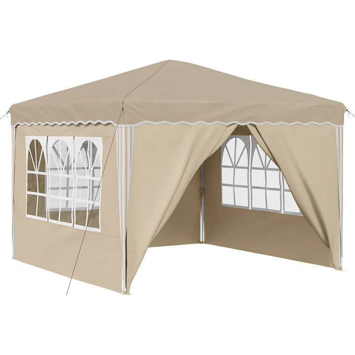 Pop-up Festtelt 288 x 288 x 245 cm Cremefarvet Oxford stof