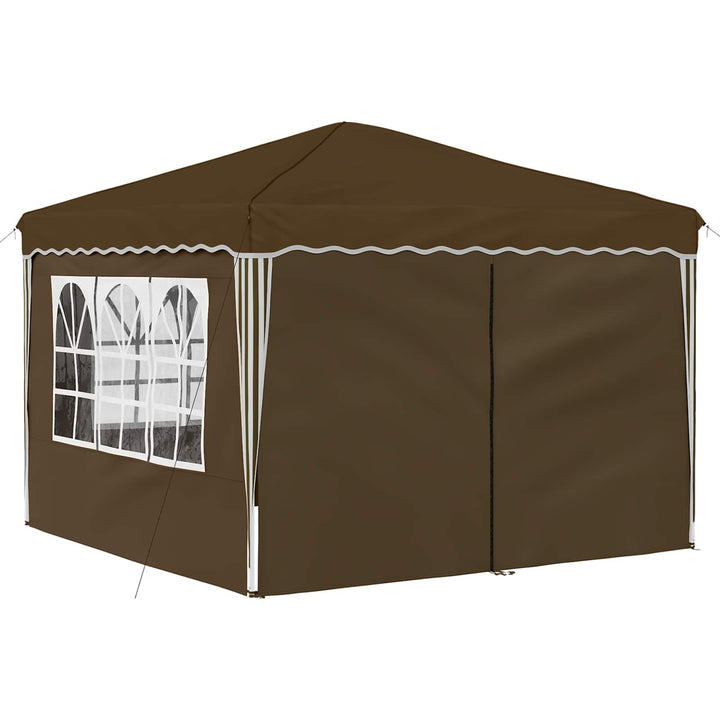 Pop-up Festtelt 288 x 288 x 245 cm Gråbrun Oxford stof
