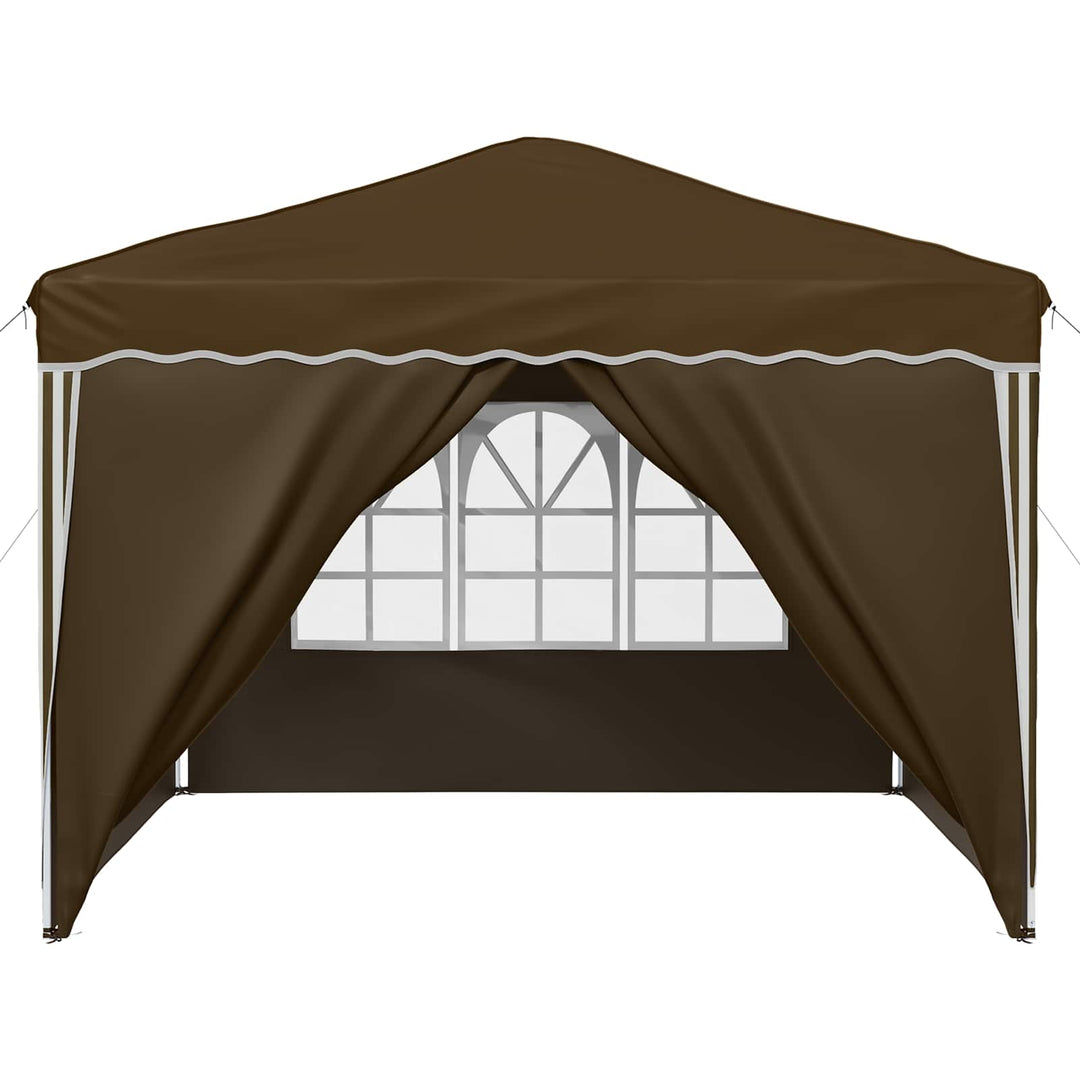 Pop-up Festtelt 288 x 288 x 245 cm Gråbrun Oxford stof