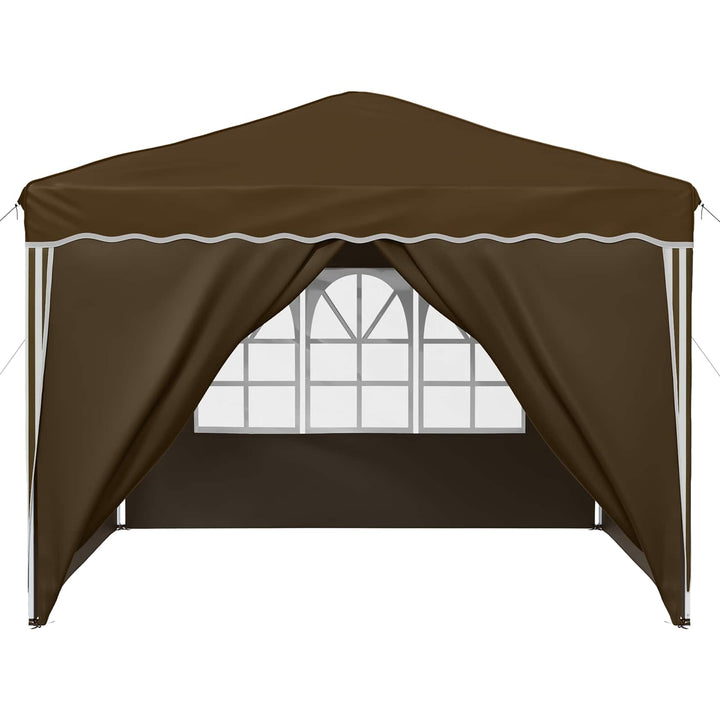 Pop-up Festtelt 288 x 288 x 245 cm Gråbrun Oxford stof