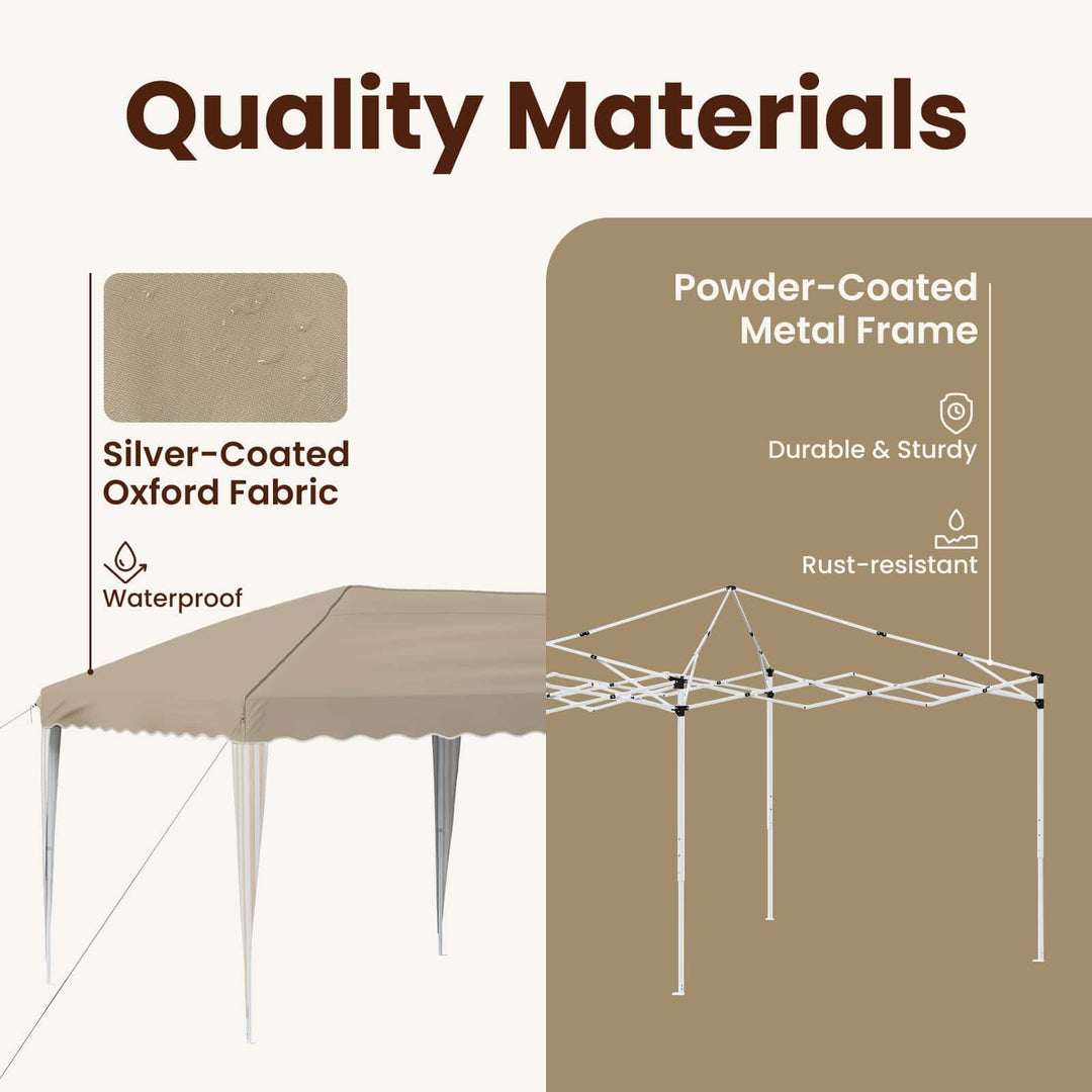 Pop-up Festtelt 575 x 290 x 245 cm Cremefarvet