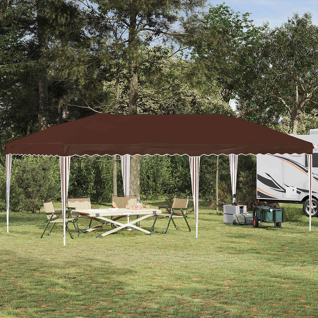 Pop-up Festtelt 575 x 290 x 245 cm Brun