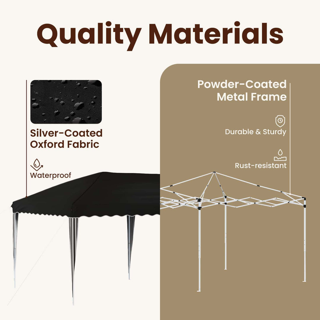 Pop-up Festtelt 575 x 290 x 245 cm Sort